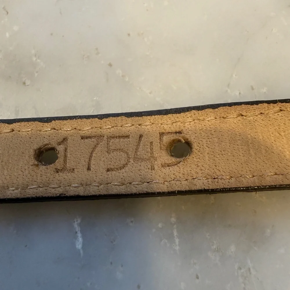 Vintage Morris Moskowitz Leather Belt‎ Small Metallic Inlay 90s Y2K Made Korea